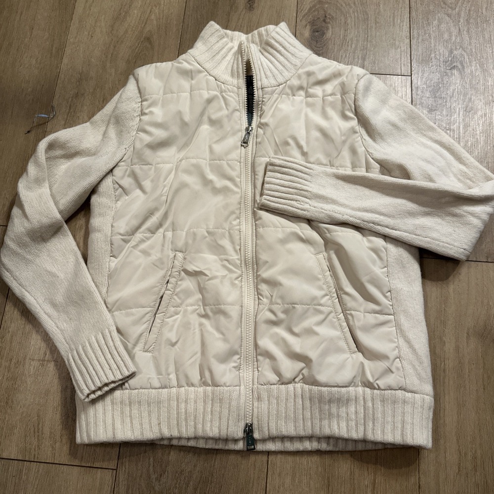 Lauren Ralph Lauren Women's Full Zip Jacket Lambs Wool Sleeves/Trim Designer M - Picture 2 of 10